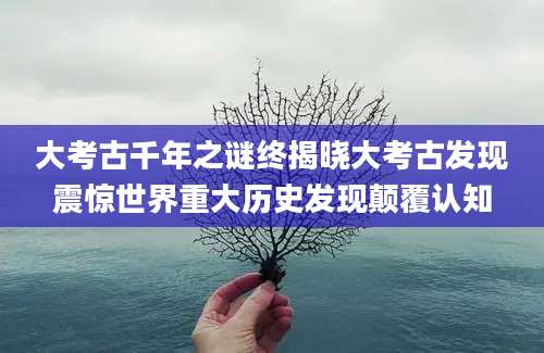 大考古千年之谜终揭晓大考古发现震惊世界重大历史发现颠覆认知