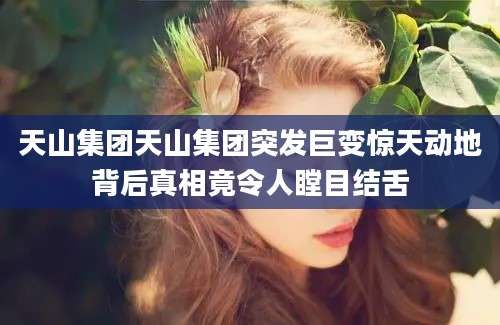天山集团天山集团突发巨变惊天动地背后真相竟令人瞠目结舌