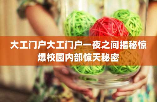 大工门户大工门户一夜之间揭秘惊爆校园内部惊天秘密